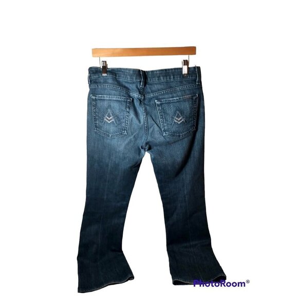 7 for all Mankind A Pocket low rise bootcut medium dark wash jeans, wome… - Picture 1 of 13